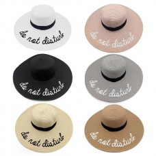 Summer Mujer Sun Hat Wide Brim Straw Hat Letter Embroidery Foldable Beach Hat ZN  eb-55337122